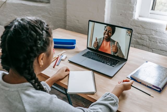 Student receiving online academic support for coursework